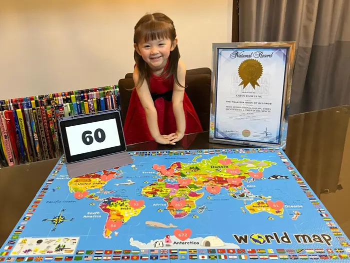 Malaysian Preschooler Sets Record by Naming 47 Dialling Codes in 60 Seconds